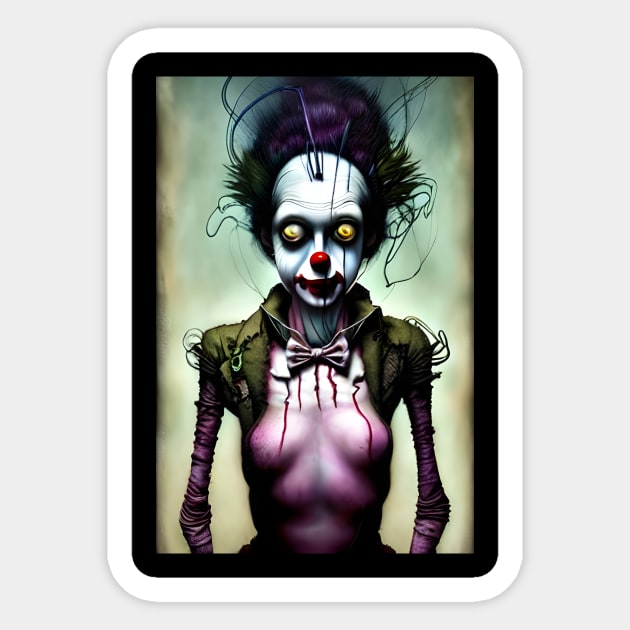 Frankenclown 18 - Seamstress Devine Sticker by Frankenclowns